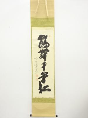 前大徳　西垣大道筆　「鶴舞千年末」　一行書　肉筆紙本掛軸